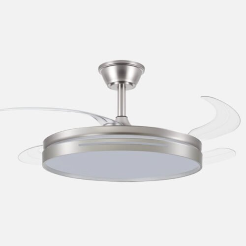 Ventilador de techo Micenas níquel 106 cm con luz LED y mando