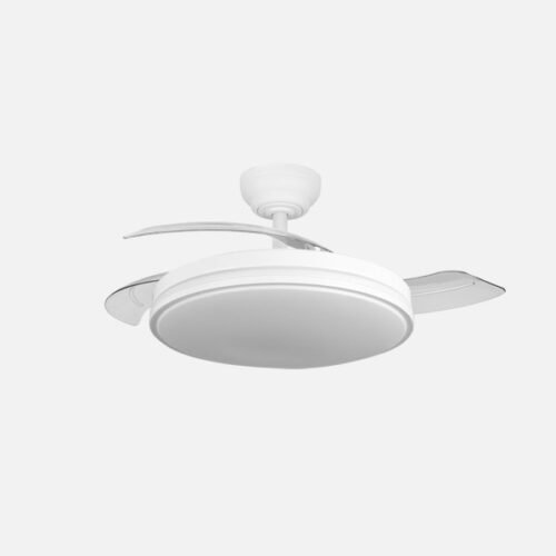 Ventilador de techo Relámpago blanco 107 cm con luz LED y mando